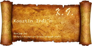 Kosztin Irén névjegykártya